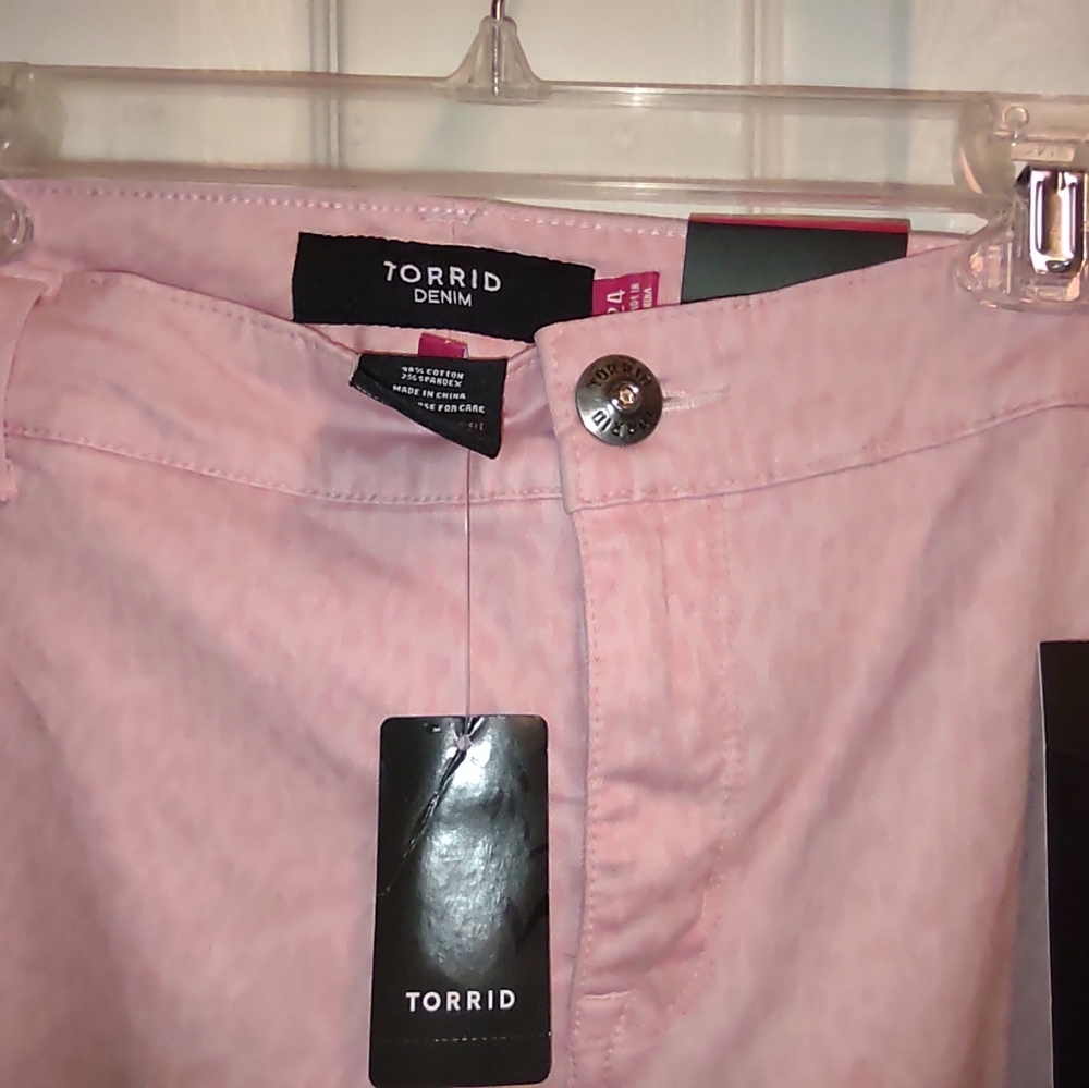 NWT Torrid Stiletto Ankle zip PINK LPRD size 24 - Picture 6 of 9